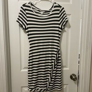Market & Spruce Striped Olive and White Mini Dress